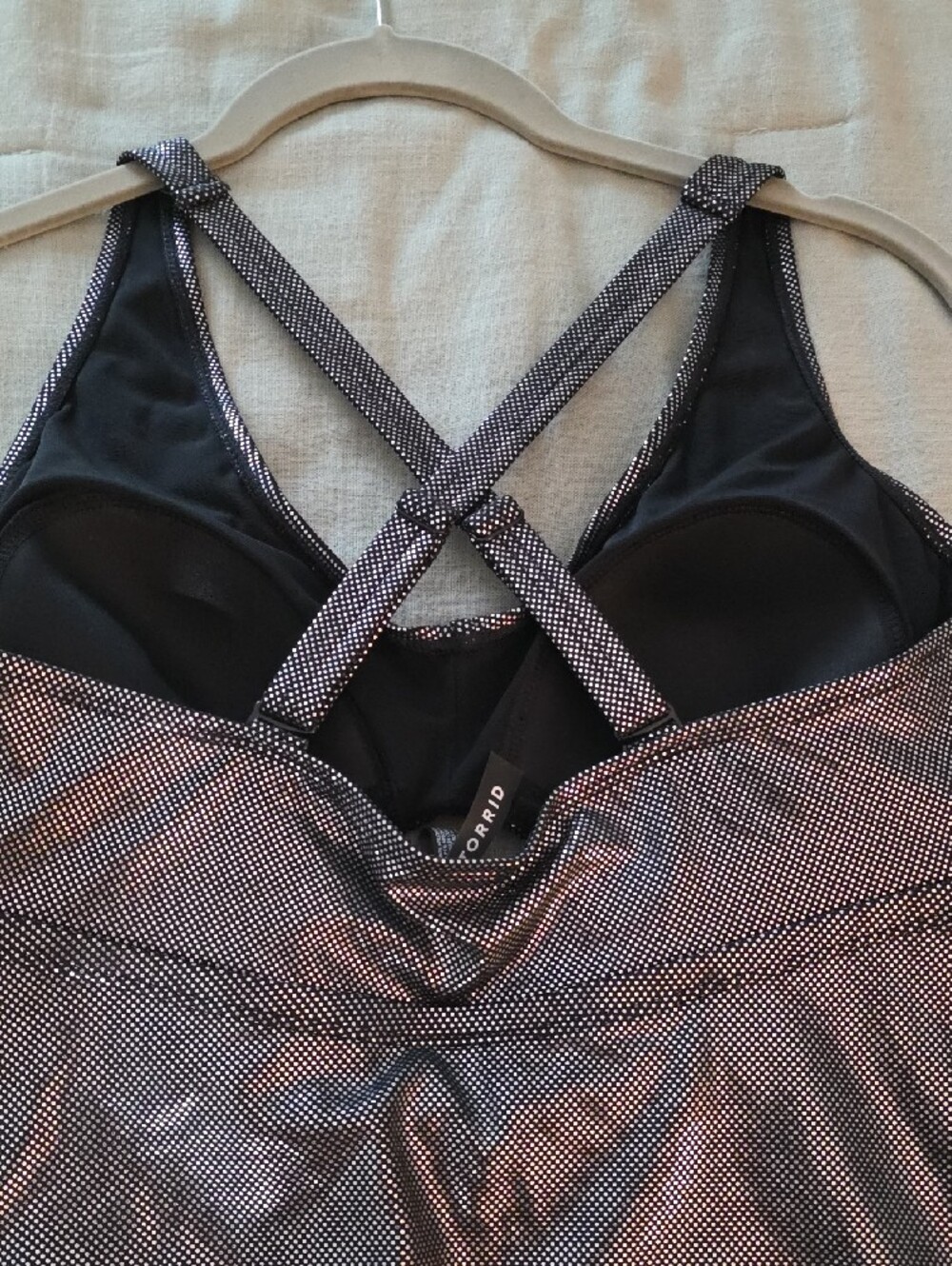 torrid Metallic Foil Keyhole One-Piece Swimsuit - Black Silver - Picture 4 of 7
